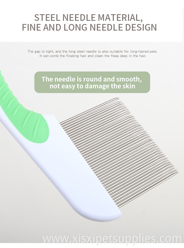 Factory Wholesale Metal Long Pin Pet Cat Comb Flea Comb For Dogs